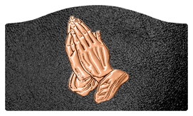 DASHELL-516-CP-SH-BK Copper Praying Hands Shimmer Black Background